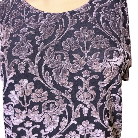 Vintage Y2K Burnt Velvet Mesh Stretch Pull Over Top Med Fairy Grunge Whimsigoth - Picture 7 of 8